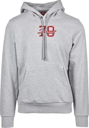Diesel Grey Cotton-Blend Graphic Hoodie