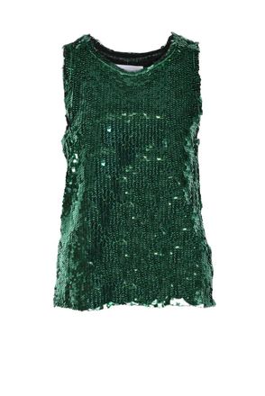 Erika Cavallini Semi Couture Green All-Over Sequin Top