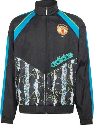 adidas Manchester United Woven Jacket 90 Asia Sizing Black Blue KD5815