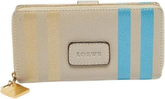 Loewe Pre-owned Leren Portemonnee - Dames - Vintage Accessoires - Beige - ONE Size - Leer - Vintage