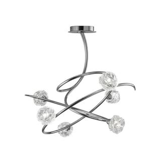Netlighting Maremagnum Semi Flush Ceiling 6 Light G9 Polished Chrome in Silver