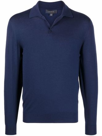 Sease Gebreid poloshirt - Blauw