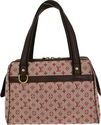 Louis Vuitton Josephine Handbag Mini Lin Burgundy Canvas Handbag (Pre-Owned)