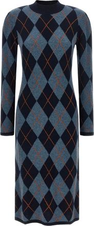 Twinset Vestido de punto con jacquard de diamantes - Dresses - Mujer - Multicolor - XS
