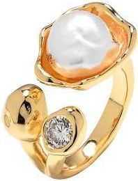 Eye Candy Los Angeles Rhea Bypass Ring in Gold at Nordstrom Rack