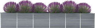 vidaXL Vidaxl - Arriate De Jard&iacute;n De Acero Galvanizado Gris 480x80x77 Cm