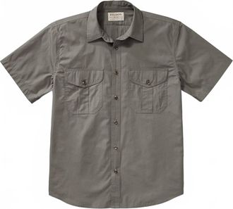 Filson Mens Short Sleeve Feather Cloth Shirt In Light Olive