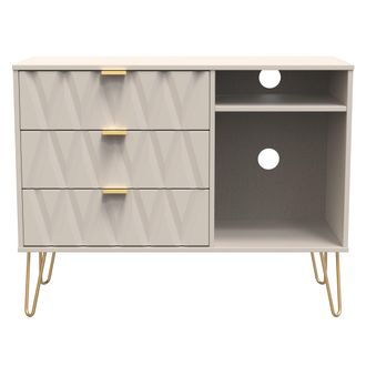 Welcome Furniture Glitz Ready Assembled 3 Drawer TV Unit in Kashmir Matt - Welcome Furniture | TJ Hughes