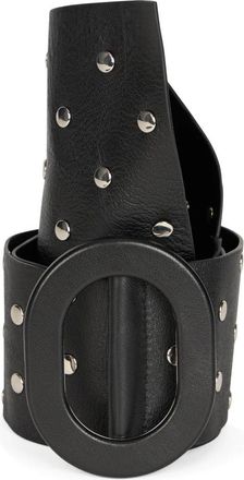 Red Valentino Leren Riem met Decoratieve Noppen - Dames - Riemen - Zwart - S - Leer - Accessoires