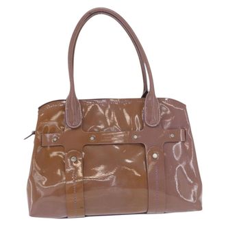 Ferragamo Vintage Patent Leather Purple Patent_Leather Handbag (Pre-Owned)