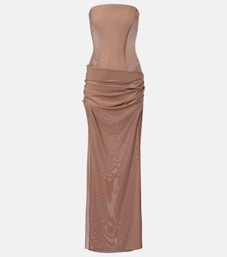 Alex Perry Semi-sheer strapless gown