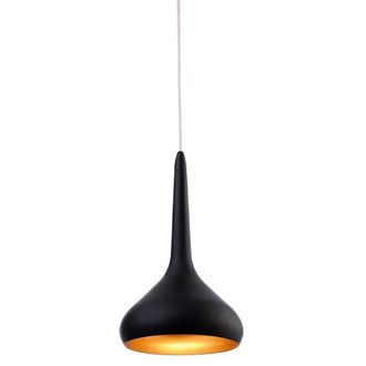 Netlighting Bar LED 18 Light Ceiling Pendant Black Gold Inside