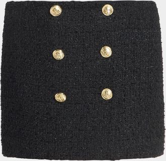 Balmain Buttoned Tweed Mini Skirt