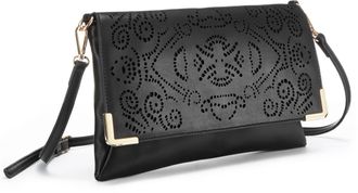 Vivance Umh&auml;ngetasche VIVANCE Clutch, Damen, Gr. B/H/T: 30cm x 19cm, schwarz, Lederimitat, unifarben, Taschen Umh&auml;ngetasche, Abendtasche, Minibag, Handtasche,