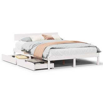 Berkfield Home Bed Frame without Mattress White 140x190 cm Solid Wood Pine