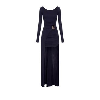 Elisabetta Franchi Dames, Jurken, Blauw, Maat: M Jersey