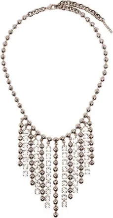 Alessandra Rich crystal-embellished drop necklace - women - Silver Plated - OS