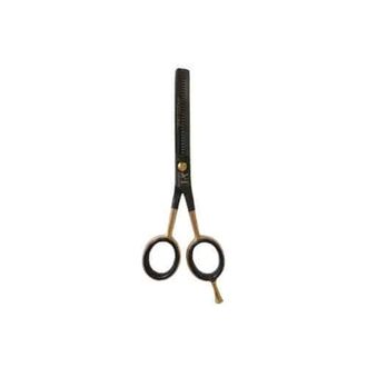 OEM Tijeras De Entresacar Pastell Line Diva De 5,5 De Una Sola Hoja - Negras - Mate, Mangos Dorados