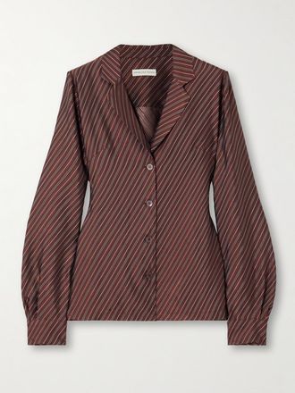 Dries Van Noten Camicia In Jacquard A Righe - Bordeaux