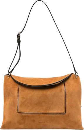 Wandler Tassen, Dames, Bruin, ONE Size, Suède, Suede Schoudertas