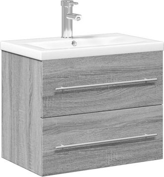 vidaXL Mueble De Ba&ntilde;o Con Lavabo Integrado Gris Sonoma Vidaxl