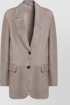 Brunello Cucinelli suede single breasted blazer