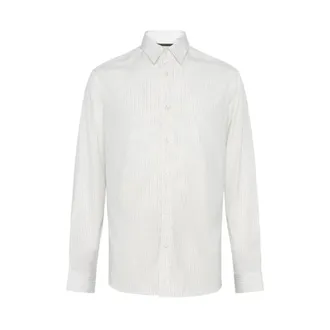 low brand Formal Shirts, male, White, Size: L Contrasting Vertical Striped Shirt