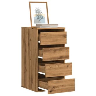 Berkfield Home Corner Chest of Drawers Artisian Oak 40x41x76 cm Engineered Wood in Brown | Size: 40 x 41 x 76 cm