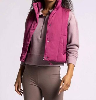 Thread & Supply Anya Quilted Vest In Raspberry