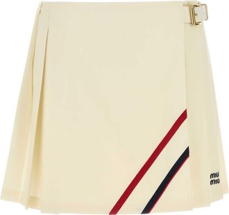 Miu Miu Cream Canvas Mini Skirt