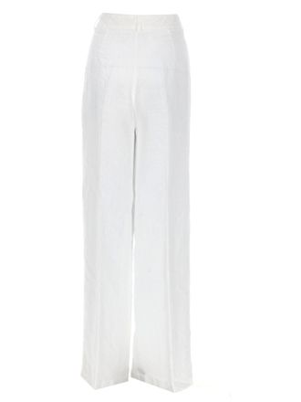 120% Lino 100% Linen Trousers - White