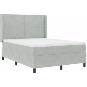 vidaXL Vidaxl - Cama Tipo Box Spring Gris Claro 140 X 190 Cm Terciopelo