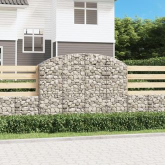 Berkfield Home Arched Gabion Basket 200x30x140/160 cm Galvanised Iron in Silver