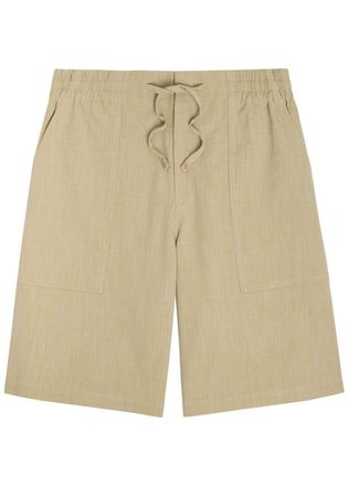 Dr&ocirc;le de Monsieur DR&Ocirc;LE DE Monsieur Short Elastiqu&eacute; Textured Canvas Shorts - Khaki - XL