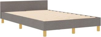 vidaXL Estructura De Cama Con Cabecera Taup&eacute; 120 X 200 Cm Tela Vidaxl