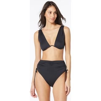 Vince Camuto Underwire Bra Swim Top in Black at Nordstrom, Size X-Small