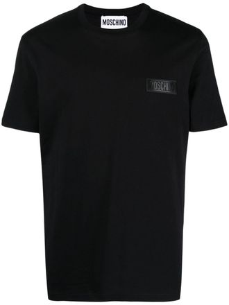 Moschino logo-appliqu&eacute; cotton T-shirt - Black