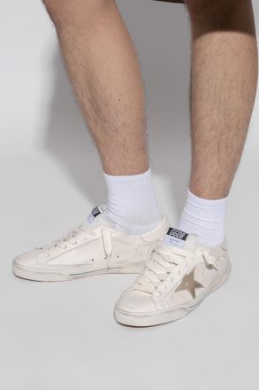 Golden Goose Super-Star Half Foxing Front And Sports Shoes, Mens, White