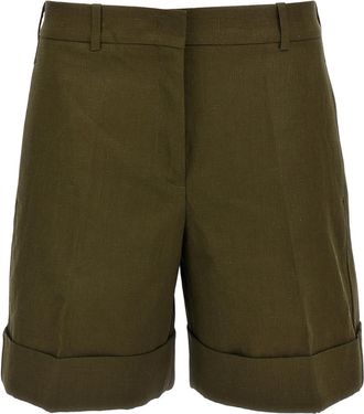 Jil Sander Green Linen bermuda shorts