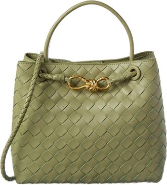 Tiffany & Fred Woven Leather Top Handle Messenger Bag
