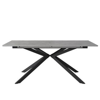 Urban Meuble Mesa de comedor rectangular extensible 150-180 cm efecto hormig&oacute;n gris