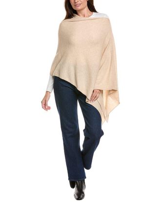 Amicale Cashmere Jersey Asymmetrical Cashmere Poncho