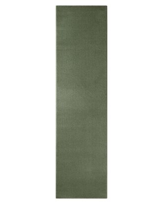 Esprit Alfombra tejida terciopelo corto verde oscuro 80x230