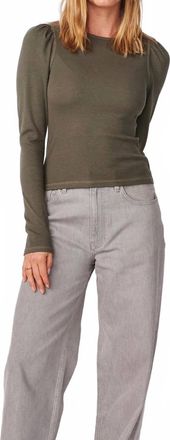 Sundry Puff Long Sleeve Top In Signature Green
