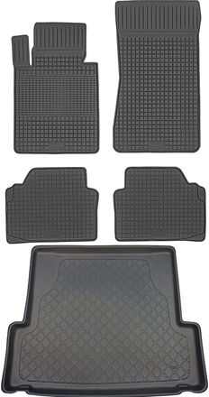 OEM Bmw Serie 3 E91 Familiar (09.2005-11.2012) Juego - Alfombrillas De Goma Para Coche + Alfombrilla Para Maletero