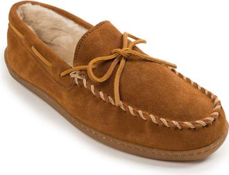 Minnetonka Lined Hardsole Slipper in Brown Suede at Nordstrom, Size 10