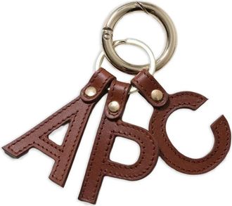 A.P.C. letter leather keyring - women - Calf Leather - One Size - Brown