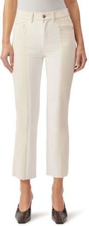 DL1961 Patti Frayed High Waist Ankle Straight Leg Jeans in Ecru Blocked at Nordstrom Rack, Size 28