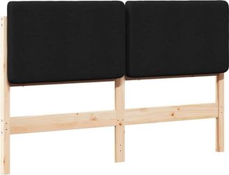 vidaXL Cabecero Tapizado Marr&oacute;n Y Negro 140 Cm Madera De Pino Macizo Vidaxl