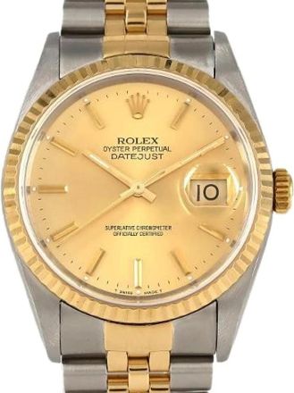 Rolex Pre-owned Datejust roestvrij staal x geelgouden horloge 16233 - Heren - Vintage Horloges - Geel - ONE Size - Vintage